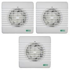 Image of 3 x Airvent 406958 Quiet Axial Extractor Fans with Timer 100mm