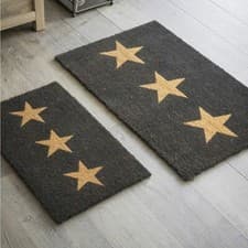 Image of Three Star Doormat Natural Coir Indoor Modern Available In Small or Large