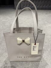Image of Ted Baker New London Plain Bow Icon Small Shopper Bag Aracon in Light Grey