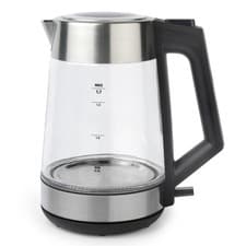 Image of Salter Colour Changing Glass Kettle – 1.7L, Transparent, LED Lights Blue to Red