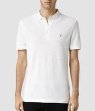 Image of BNWT Mens All Saints Form Polo Shirt in Optic White Size XS £55