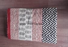 Image of Indian Reversible Kantha Quilt Multi Single Bedspread Bedding Blanket Throw Art