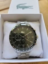 Image of Lacoste Men's Stainless Steel Watch Green Dial And Bezel BNIB