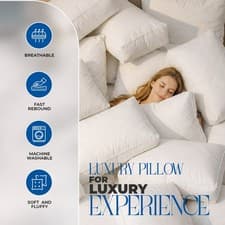 Image of Luxury Quilted Pillows 2 & 4 Pack Hotel Quality Bounce Back Deep Filled 29x19"