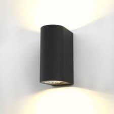 Image of Outdoor LED Wall Light Up Down IP44 Lamp incl. 2x 5W GU10 Bulbs Metal Black