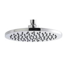 Image of Nuie Round Fixed Shower Head 200mm Wide - Chrome-Brass NOT Plastic- Swivel Joint