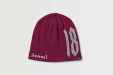 Image of Arsenal Adult Beanie 47 Brand Burgundy Football Hat - New