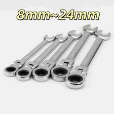 Image of 8mm~24mm Ratchet Spanner Combination Metric Flexible Head Wrench Mirror Polished