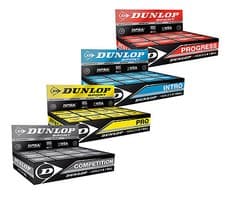 Image of Dunlop Squash Balls - PRO (Double Yellow Dot), COMPETITION, PROGRESS or INTRO