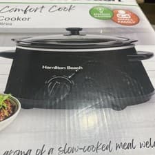 Image of Hamilton Beach ‘The Comfort Cook’ 3.5L Slow Cooker – Black 3 Heat Settings Black