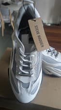 Image of Steve Madden Possession E Women's Trainers UK Size 6, 39 BNWT. silver and white