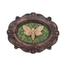 Image of NEW MOTH MACABRE WALL HANGING VICTORIAN LOOKING GOTHIC ART NEMESIS NOW PLAQUE