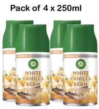 Image of Pack Of 4 x 250ml Air Wick Freshmatic Refill Automatic Spray White Vanilla Bean