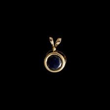 Image of 9ct Yellow Gold Round Treated Sapphire Pendant (6mm) - Optional Chain
