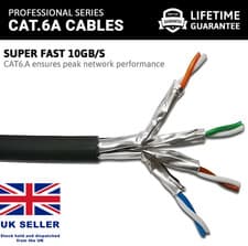 Image of External SHIELDED CAT6A Outdoor Burial Use COPPER Ethernet Cable FTP Reel Lot