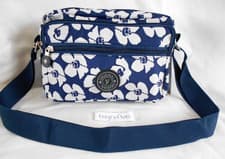 Image of "Grace" Daisy print Small Cross-body /Shoulder Bag - Navy/White