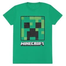 Image of Official Minecraft Creeper Face T-Shirt Gamer Pixel Power Fan Apparel Gift Tee