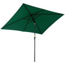 Image of Outsunny 3x2m Patio Parasol Canopy Tilt Crank 6 Ribs Sun Shade Garden Green