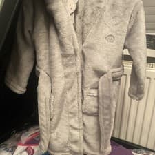 Image of Baby’s Grey Soft Touch Dressing Gown Age 18/24 Mths