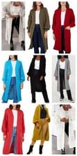 Image of Women Balloon Sleeve Long Warm Cardigan Ladies Knee Length Knit Baggy Cardigan