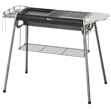 Image of Charcoal BBQ Grill with Griddle Plate Seasoning Basket Grill Grate Black
