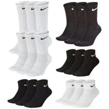 Image of Nike Socks 3 Pairs 6 Pack Lightweight Crew Ankle Mens Womens Sports Socks UK