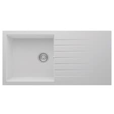 Image of Liquida GRN100WH 1.0 Bowl White Granite Reversible Kitchen Sink 1000 x 500mm