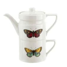 Image of Portmeirion Tea for one Botanic Garden Harmony set Butterflies New