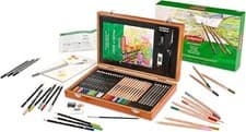 Image of Derwent Academy Wooden Gift Box Complete Starter 35 Piece Art Set,Drawing painti