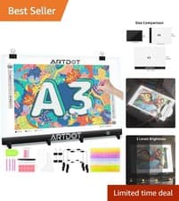 Image of Versatile A3 LED Light Pad with Adjustable Brightness for Artists & Crafters
