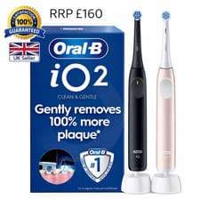 Image of Oral-B iO2 Series Night Black & Calm Pink Electric Toothbrush Duo Pack RRP £160