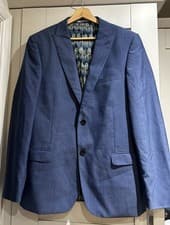 Image of Ted Baker Lounge Lizard Blue Men’s Jacket Chest 40’ Stunning Lining SKUBU0007