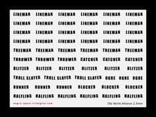 Image of Blood Bowl compatible Decals - Water Transfers - Player Positions - Star Players