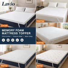 Image of Lavio Cooling Memory Foam Mattress Topper Bamboo Soft Breathable Elastic Strap
