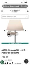Image of 2 x ASTRO ROMA WALL LIGHTS - POLISHED CHROME. Brand New In Box