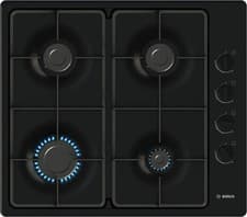 Image of Bosch Hob Black PBP6B6K60 Series 2 60cm 4 Burner Gas A Graded (B-66358)