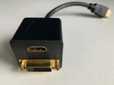 Image of Adapter Cable Splitter 1x Male HDMI Type A to 1x Female HDMI and 1x Female DVI