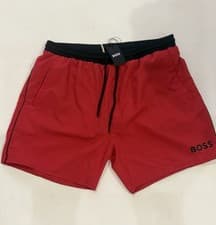 Image of Hugo Boss Mens Red Starfish Regular Swim Shorts Size XXL RRP £85