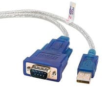 Image of USB to RS232 DB9 Serial Port Adapter Cable with FTDI Chipset Supports Windows 11