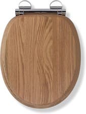 Image of Croydex Rutland Flexi-Fix Soft Close Wooden Toilet Seat - Quick Release Button