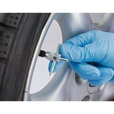 Image of Draper 3 PIECE SERVICE KIT TYRE DEPTH TREAD PRESSURE GAUGE TYRES VALVE REPAIR
