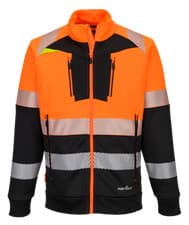Image of Portwest DX4 Hi-Vis Class 1 Funnel Neck Zipped Sweatshirt Reflective DX490
