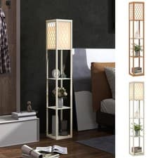 Image of Floor Lamp Standing Light with 3 Open Shelves for Living Room