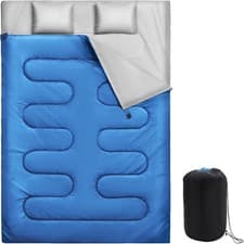 Image of Double Sleeping Bag 2 Pillow Bag 2 People Cold Warm Weather