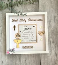 Image of First Holy Communion Deep Frame 3D Picture Frame Communion Gift Keepsake