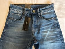 Image of G-STAR Jeans Women’s W 25 L 28 Blue RAW 3301 Straight Ankle High Rise Denim Zip