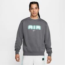 Image of NIKE SWOOSH AIR CREW FLEECE SWEATSHIRT BNWT RRP £54.99 Size M HM0177-068 Grey