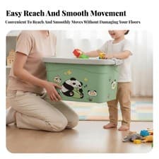Image of Lidded Wheeled Crate Large Capacity Household Storage Stackable for homeowners