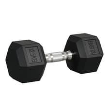 Image of HOMCOM 12.5KG Single Rubber Hex Dumbbell Portable Hand Weights for Home Gym