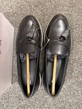 Image of BNIB HUSH PUPPIES BLACK LEATHER LOAFER GINNY SIZE 3 - CG C41